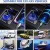 New Motorcycle USB 12V/24V Charger 48W PD QC 3.0 Waterproof With Switch USB Car Charger Universal Car Truck SUV RV ATV Boat Socket