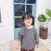 Japanse stijl herfst schattige meisjes katoen linnen plaid blouses kinderen losse lange mouw pop kraag shirt kleding 210508