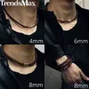 Collier ras du cou pour hommes, en cuir tressé noir et marron, fermoir magnétique en acier inoxydable, bijoux cadeaux pour hommes, UNM27A