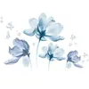 Duży 3d Blue Flower Butterfly Salon Sypialnia Dekoracji Winylowe Naklejki Ścienne DIY Nowoczesny Wall Decor Wall Art Plakat 210929