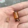 13 * 24 * 6mm 1 ml Mini Amber Cam Şişeler Cork Boş Küçük Flakon Kavanoz Küçük Dilek Şişesi 100 adet / grup Ücretsiz Shippingjars