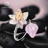 ring rose quartz