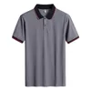 Mäns Plus Polos Tees Bomull Solid T-shirt Kortärmad Oversized Loose Knappar Krage Male Tee Shirts Hit Färg