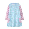 Jumping Meters Princesse Poches Robes avec alpaga Imprimer Coton Bébé Automne Printemps Vêtements À Manches Longues Enfants Filles Robe 210529