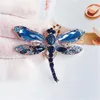 Pins, broscher Blå Kristall Dragonfly Vintage Insect Brosch Pins För Kvinnor Mode Coat Tillbehör Djur Smycken Gåvor Boutonniere