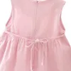 Estate Neonate Vestito Carino Infantile Del Bambino Della Ragazza Dei Capretti Vestito Da Principessa In Cotone Solido Senza Maniche Rosa Bianco Vestito Giallo 0-3T Q0716