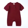 Combinaisons d'été barboteuses côtelées vêtements nouveau-nés infantile bébé fille garçon tenue coton barboteuse combinaison enfants décontracté vêtements vierges tenues une pièce