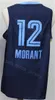 Mannen JA Morant Basketbal Jersey 12 College Murray State Racers voor Sportfans Oude Vancouver Turquoise Green Pro Black Navy Blue White Grey Ademend Topkwaliteit