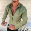 Long/Short sleeved Hoodie Zipper T shirt Men clothing Summer Solid color Casual Plaid print Open Stitch Thin Tshirt S-3