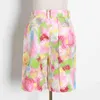 Drucken Hit Farbe Casual Shorts Für Frauen Hohe Taille Zipper Taste Kurze Hosen Weibliche Sommer Kleidung 210521