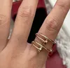 Women Mens Nail Ring Band Diamonds designer luxury Rings jewelry Couple Finger Circle Rings Gift Never fade Not allergic with box8953817