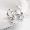 Hoop Huggie Lange Oorbellen voor Vrouwen 925 Sterling Zilver Daisy Flower Cross Moon Earring Mode-sieraden