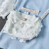 Girls Fashion Flower Dress Autumn Western Kids Clothing Little Girl Net Long Sleeve Princess No Bag 210611