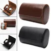 Titta på lådor Fall 2/3 rutnät Box Pu Leather Storage Organizer Portable Vintage Roll Löstagbar konsol Holder för Travel Business Deli22