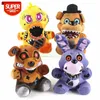 DHL-Schiff 23 cm Fünf Nächte bei Freddy's FNAF Plüschtiere Puppe Freddy Bär Foxy Chica Bonnie Stofftierpuppen Weihnachtsgeburtstagsgeschenke