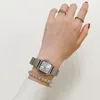 Simple Silver Women Horloges Prachtige damesarmband Polshorloges Set minimalistisch vrouwelijk kwarts klok druppel reloj mujer259u