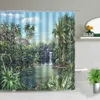 Bathroom Decor Cloth Curtains Waterproof Shower Curtain Set Polyester Bath Accessory Ancient Arch With View On The Sea And Pier 210609