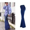 Летняя осень мода высокая талия вспышки джинсов для женщин широкие ноги брюки маму колокольчик джинсовая тощая Femme 210629