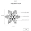 핀, 브로치 반짝이 눈송이 검은 지르콘 핀 크리스마스 액세서리 겨울 쥬얼리 선물 여성 스노 핀 배지 반짝이 브로버