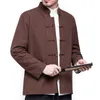Chaquetas de hombres 2021 otoño estilo chino algodón capa de lino suelto kimono cárdigan hombres sólido color ropa exterior chaqueta abrigos m-5xl