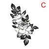 Geçici Dövme Siyah Çiçek Dövmeler Kollu Su Transferi Sticker Su Geçirmez Sticker Şakayık Gül Vücut Sanatı Seksi Dövme Tam Kol