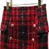 Fashion 2021 Fall Winter Designer Skirt Women's Lion Buttons Colors Tweed Wool Mini Skirts