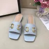 Kvinnor Princetown Loafers Summer Beach Slippers Classic Metal Buckle Broderi Sandaler Ladies Läder Half Slipper Pattern Slides