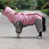 Pet Dog Raincoat Roupa ao ar livre Roupas impermeável macacão macacão macacão para pequena chuva capa francesa labrador