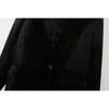 Causale Donna Giacca slim in velluto nero Moda Donna Blazer a bottone singolo Streetwear Cappotti tascabili chic femminili 210430