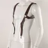 Vintage lederen jarretel heren middeleeuwse renaissance body borstharnas verstelbare borst schouderriem homo man sexy cosplay h6240274
