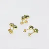 Bohemian Takı Yeşil Doğal Olivin Taş Altın Çerçeve 2019 BOHO Vintage Kuvars Kristal Saplama Küpe Kadınlar Için Hediye