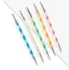 5pcs / set 2 Way Acrylic Nail Dotting Pen Tool Art Tips Dot Paint Manicure Kit, Stone Embossing Stylus för målning (5PCS Pack)