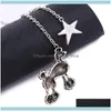 Colliers Pendentifs Bijoux Mode Long Bleu Cristal Étoile Mouton Pendentif Sier Couleur Chaîne Mignon Animal Collier Aessories Pour Femmes Drop Del