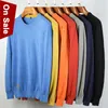 5XL Brand Men Sweater Pullovers Male Solid Colored Cotton Knitwear Children Basic Autumn Spring Jersey XMas Slim Sweater Jumper 211102