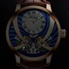 손목 시계 남자 기계식 시계 자동 스테인레스 스틸 블루 다이얼 더블 뚜박이 스포츠 방수 빛나는 AILANG 8821