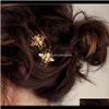 Clips & Barrettes Jewelry Drop Delivery 2021 Fashion Simple 1 Shape Alloy Diecast Bee Hairpin Gold And Sier Plated For Women Hair Clip Gift K