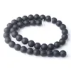 Wojiaer Natural Onyx Round Ball Stone Black Frosted Beads 보석 제작을위한 느슨한 스페이서 6 8 10 12mm 15 1/2 "by908