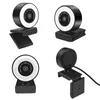 Autofocus 2K 1080P cam HD Microphone Anneau Lumière Ordinateur PC Caméra Avec Lampe LED Web Cam Skype OBS Vapeur