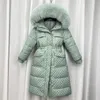 Piumino da donna Parka Cappotto invernale da donna Collo in pelliccia con cappuccio Piumino nero caldo Giubbotti per il 2021 Lady Midi Abbigliamento Abrigo Mujer HLY239