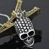 Retro Black Silver Men's Pendant Stainless Steel Fashion Skeleton Skull Necklace Europe United States Foreign Trade Vintage Punk Jewelry