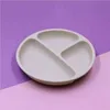 4 Pcs/Set Baby Training Feeding Food Bowl Spoon Fork Bibs Set Anti Slip Silicone Suction Divided Plate Tray Utensil 39XF G1210