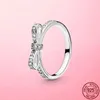 925 Sterling Silber Rose Gold Ring Herz Gänseblümchen Blume Feder Ring für Frauen Original Schmuck Verlobungsgeschenk