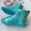 Projektant Buty Klasyczne Wyczyść Mini Buty Kobiety Winter Winter Snow Fur Furry Girls Kid Men Satin Boot Botki Botki Dzieci Snow Buty Pół Koleń Krótki