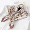 Halsdukar Designer Silk Square Scarf Women Satin Neck Hair Tie Band Summer Beach Hijab Head Female Foulard 70cm FJ4581118097