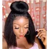 Kinky Straight Lace Front Synthetic Wigs Middle Part Frontal Wig For Black Women Pre Plucked 18-28 inches Fiber Hair