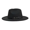 Wide Brim Hats Jazz Hat European American Women's Cap Fedoras Men's Spring Felt Cowboy Beach Black Sun Winter Autumn Fashion Wholesale