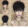 짧은 Sassy Curl Pixie Cut Wigh Kinky Curly Human Hair Wigh Women Brazilian Remy Hair 150 Full Density Bob Wig81679172583591