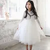 Mooie meisjes kant lange jurk voor oude mouw tule prinses verjaardag jaar herfst winter mode kleding 210529