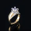 Huitan Create Exquisite-Ring Classic Solitaire Cubic Zircon Stone Gold Color Women Wedding Rings Band med storlek 6-10 Partihandel x0715