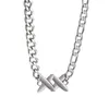 Punk -stijl hiphop asymmetrie ketting ketting voor vrouwen mannen x letter titanium choker Koreaanse mode nek sieradenketens